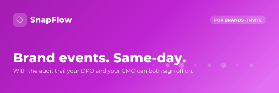 Brand events. Same-day.